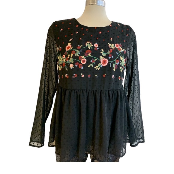 JASMINE & JULIANA Gorgeous Maternity Black Embroidery Long Sleeves Size S - Picture 4 of 12